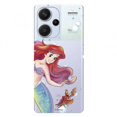 Coque pour Xiaomi Redmi Note 13 Pro Plus 5G Officielle de Disney Ariel et Sébastien Bulles - La Petite Sirène