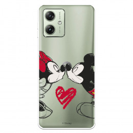 Funda para Motorola Moto G54 5G Oficial de Disney Mickey y Minnie Beso - Clásicos Disney