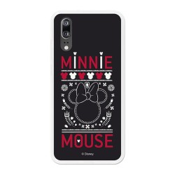 Funda Oficial Disney Minnie, Negro Bordado Huawei P20