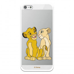 Carcasa Oficial Disney Simba y Nala transparente para iPhone SE - El Rey León- La Casa de las Carcasas