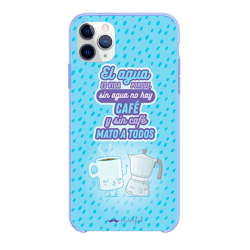 Funda Móvil Silicona Azul Diseño Puterful - Sin café mato a todos