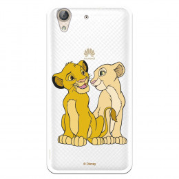 Carcasa Oficial Disney Simba y Nala transparente para Huawei Y6 II - El Rey León- La Casa de las Carcasas