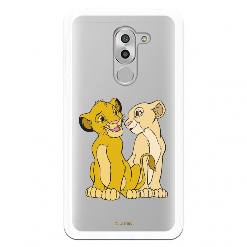 Carcasa Oficial Disney Simba y Nala transparente para Huawei Honor 6X - El Rey León- La Casa de las Carcasas