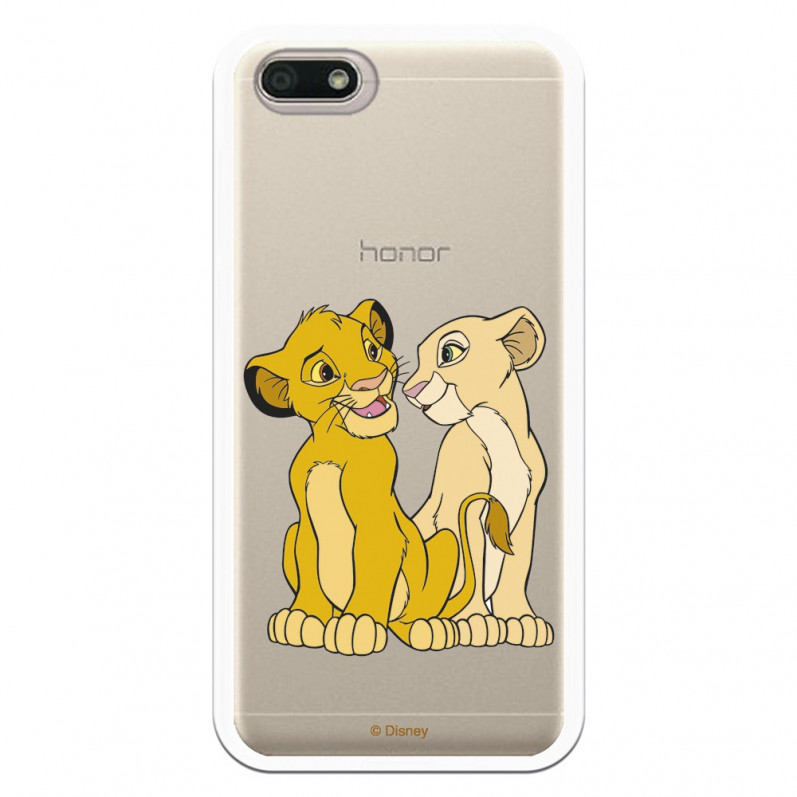 Carcasa Oficial Disney Simba y Nala transparente para Huawei Honor 7S - El Rey León- La Casa de las Carcasas