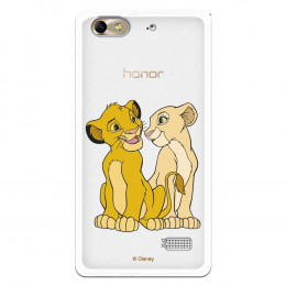 Carcasa Oficial Disney Simba y Nala transparente para Huawei Honor 4C - El Rey León- La Casa de las Carcasas