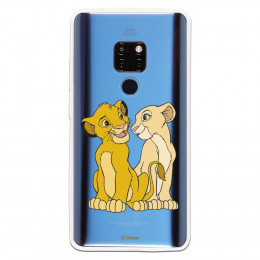 Carcasa Oficial Disney Simba y Nala transparente para Huawei Mate 20 - El Rey León- La Casa de las Carcasas