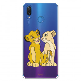 Carcasa Oficial Disney Simba y Nala transparente para Huawei P Smart Plus - El Rey León- La Casa de las Carcasas