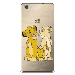 Carcasa Oficial Disney Simba y Nala transparente para Huawei P8 Lite - El Rey León- La Casa de las Carcasas