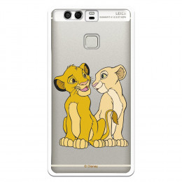 Carcasa Oficial Disney Simba y Nala transparente para Huawei P9 - El Rey León- La Casa de las Carcasas