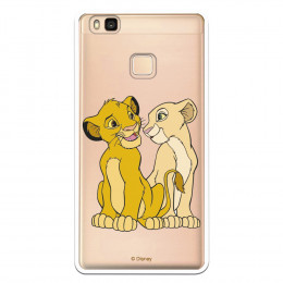 Carcasa Oficial Disney Simba y Nala transparente para Huawei P9 Lite - El Rey León- La Casa de las Carcasas