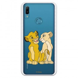 Carcasa Oficial Disney Simba y Nala transparente para Huawei Y6 2019 - El Rey León- La Casa de las Carcasas