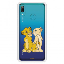 Carcasa Oficial Disney Simba y Nala transparente para Huawei Y7 2019 - El Rey León- La Casa de las Carcasas