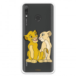 Carcasa Oficial Disney Simba y Nala transparente para Huawei Y9 2019 - El Rey León- La Casa de las Carcasas