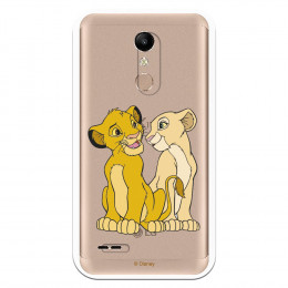 Carcasa Oficial Disney Simba y Nala transparente para LG K10 2018 - El Rey León- La Casa de las Carcasas
