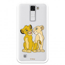 Carcasa Oficial Disney Simba y Nala transparente para LG K8 - El Rey León- La Casa de las Carcasas