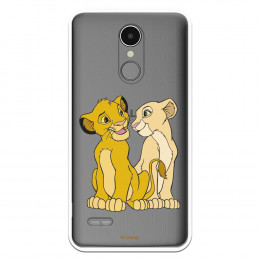 Carcasa Oficial Disney Simba y Nala transparente para LG K9 - El Rey León- La Casa de las Carcasas