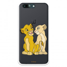 Carcasa Oficial Disney Simba y Nala transparente para OnePlus 5 - El Rey León- La Casa de las Carcasas