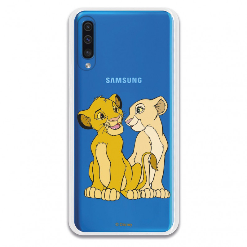 Carcasa Oficial Disney Simba y Nala transparente para Samsung Galaxy A50 - El Rey León- La Casa de las Carcasas