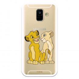 Carcasa Oficial Disney Simba y Nala transparente para Samsung Galaxy A6 2018 - El Rey León- La Casa de las Carcasas