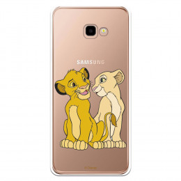 Carcasa Oficial Disney Simba y Nala transparente para Samsung Galaxy J4 Plus - El Rey León- La Casa de las Carcasas