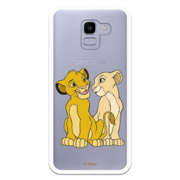 Carcasa Oficial Disney Simba y Nala transparente para Samsung Galaxy J6 2018 - El Rey León- La Casa de las Carcasas