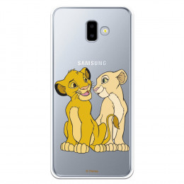 Carcasa Oficial Disney Simba y Nala transparente para Samsung Galaxy J6 Plus - El Rey León- La Casa de las Carcasas