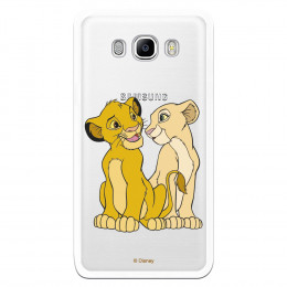 Carcasa Oficial Disney Simba y Nala transparente para Samsung Galaxy J7 2016 - El Rey León- La Casa de las Carcasas