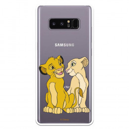 Carcasa Oficial Disney Simba y Nala transparente para Samsung Galaxy Note 8 - El Rey León- La Casa de las Carcasas