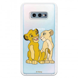 Carcasa Oficial Disney Simba y Nala transparente para Samsung Galaxy S10e - El Rey León- La Casa de las Carcasas