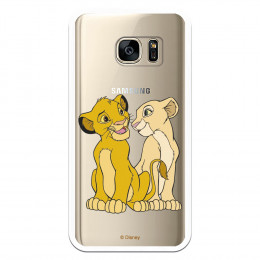 Carcasa Oficial Disney Simba y Nala transparente para Samsung Galaxy S7 - El Rey León- La Casa de las Carcasas