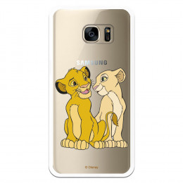Carcasa Oficial Disney Simba y Nala transparente para Samsung Galaxy S7 Edge - El Rey León- La Casa de las Carcasas