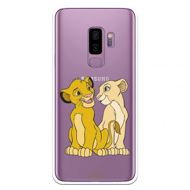 Carcasa Oficial Disney Simba y Nala transparente para Samsung Galaxy S9 Plus - El Rey León- La Casa de las Carcasas