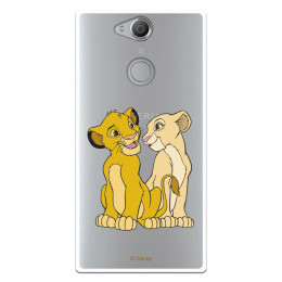Carcasa Oficial Disney Simba y Nala transparente para Sony Xperia XA2 - El Rey León- La Casa de las Carcasas