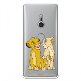 Carcasa Oficial Disney Simba y Nala transparente para Sony Xperia XZ2 - El Rey León- La Casa de las Carcasas