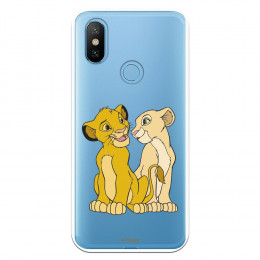 Carcasa Oficial Disney Simba y Nala transparente para Xiaomi Mi 6X - El Rey León- La Casa de las Carcasas