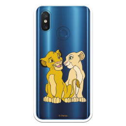 Carcasa Oficial Disney Simba y Nala transparente para Xiaomi Mi 8 - El Rey León- La Casa de las Carcasas