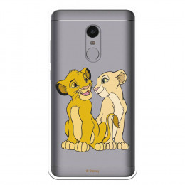 Carcasa Oficial Disney Simba y Nala transparente para Xiaomi Redmi Note 4X - El Rey León- La Casa de las Carcasas