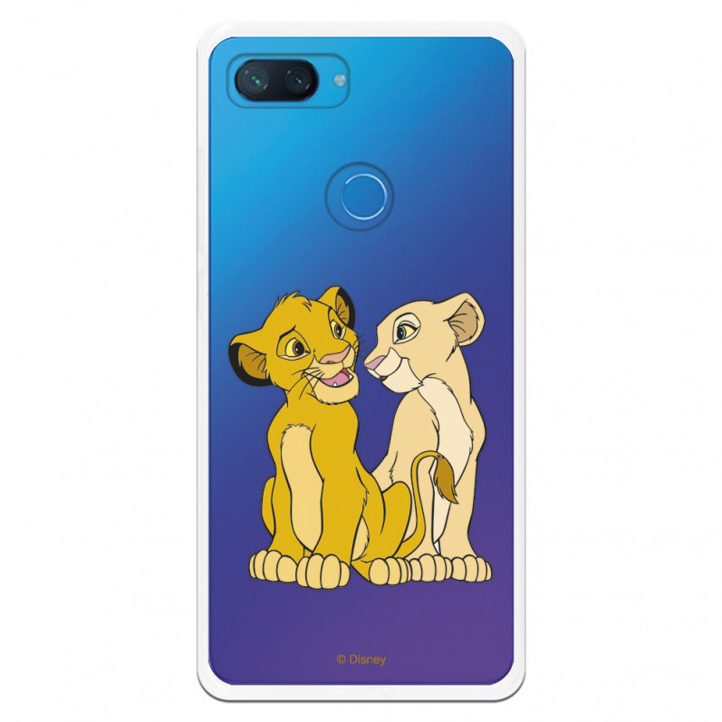 Carcasa Oficial Disney Simba y Nala transparente para Xiaomi Mi 8 Lite - El Rey León- La Casa de las Carcasas