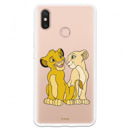 Carcasa Oficial Disney Simba y Nala transparente para Xiaomi Mi Max 3 - El Rey León- La Casa de las Carcasas