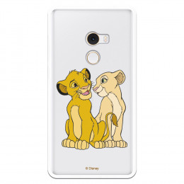Carcasa Oficial Disney Simba y Nala transparente para Xiaomi Mi Mix 2 - El Rey León- La Casa de las Carcasas