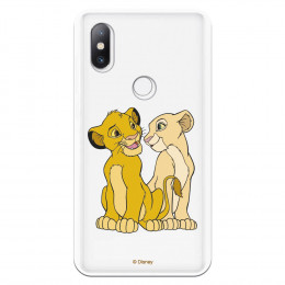Carcasa Oficial Disney Simba y Nala transparente para Xiaomi Mi Mix 2S - El Rey León- La Casa de las Carcasas