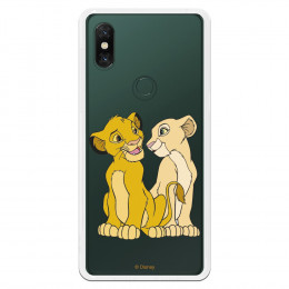 Carcasa Oficial Disney Simba y Nala transparente para Xiaomi Mi Mix 3 - El Rey León- La Casa de las Carcasas