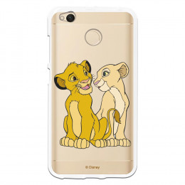 Carcasa Oficial Disney Simba y Nala transparente para Xiaomi Redmi 4X - El Rey León- La Casa de las Carcasas
