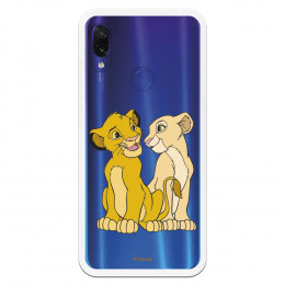 Carcasa Oficial Disney Simba y Nala transparente para Xiaomi Redmi Note 7 - El Rey León- La Casa de las Carcasas