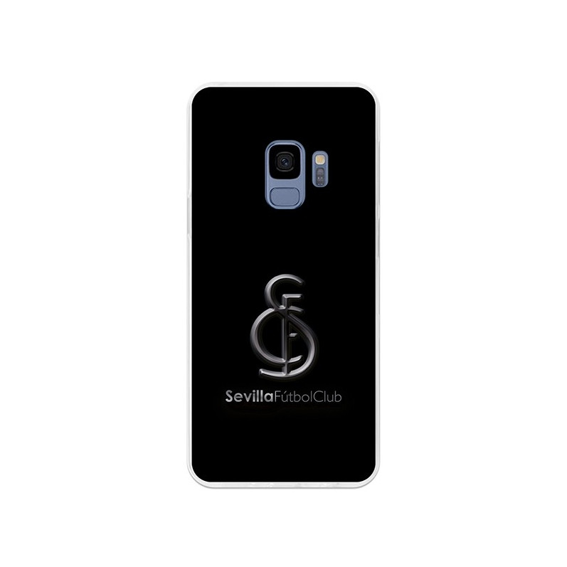 Coque Officielle Sevilla FC metal Fond Noir pour Samsung Galaxy S9