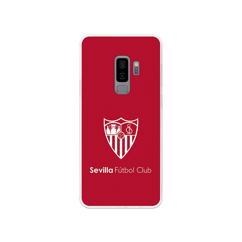 Coque Officielle Sevilla FC monochrome Fond Rouge pour Samsung Galaxy S9 Plus