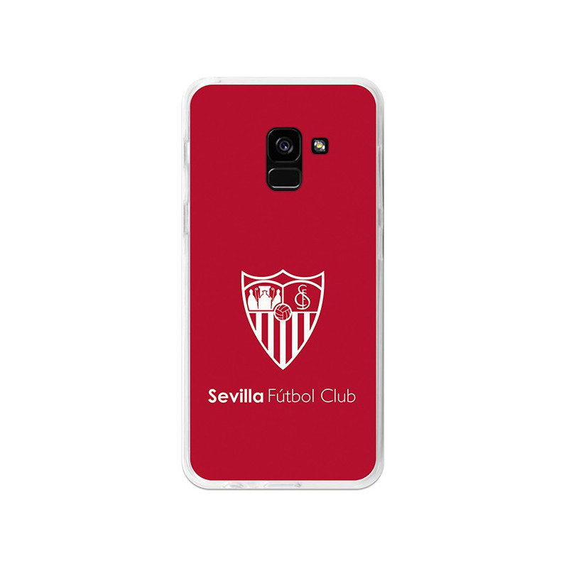 Coque Officielle Sevilla FC monochrome Fond Rouge pour Samsung Galaxy A8 2018