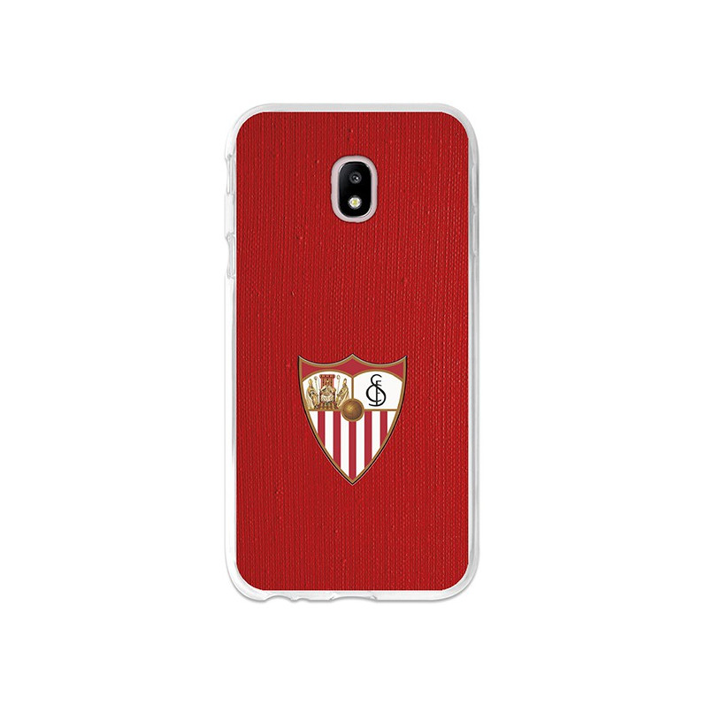 Coque Oficielle Sevilla FC Écusson Couleur Fond Rouge pour Samsung Galaxy J3 2017 Européen