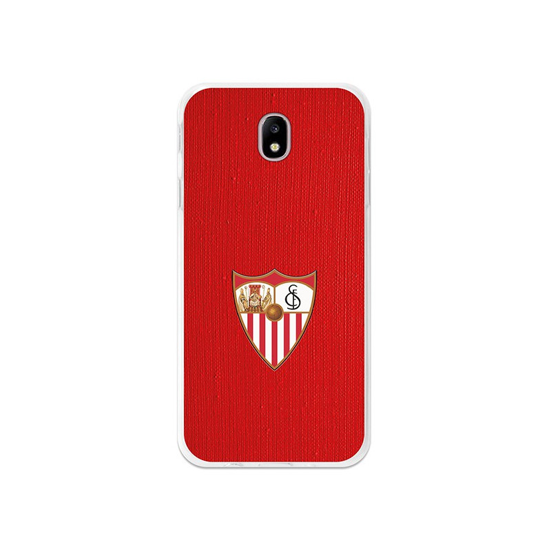 Coque Officielle Sevilla FC Écusson Couleur Fond Rouge pour Samsung Galaxy J7 2017 Européen
