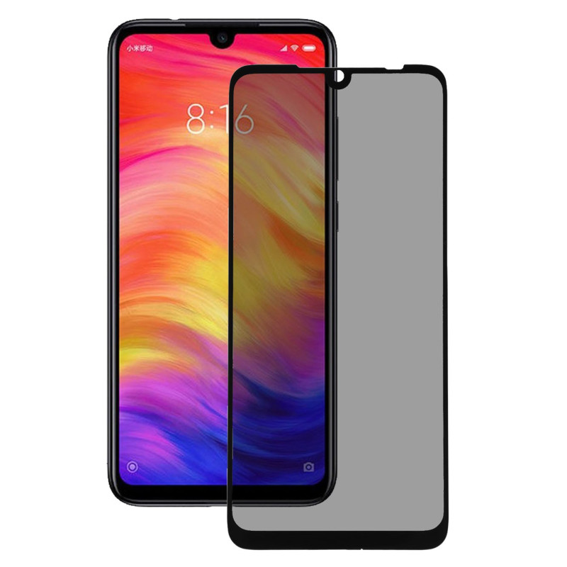 Cristal Templado Completo Antiespía Negro para Xiaomi Redmi Note 7 Pro